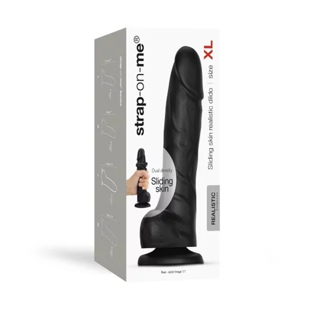 SLIDING SKIN REALISTIC DILDO NOIR - XL