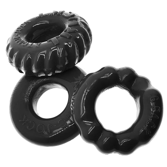 Oxballs BONEMAKER 3-pack boner cockring kit - BLACK