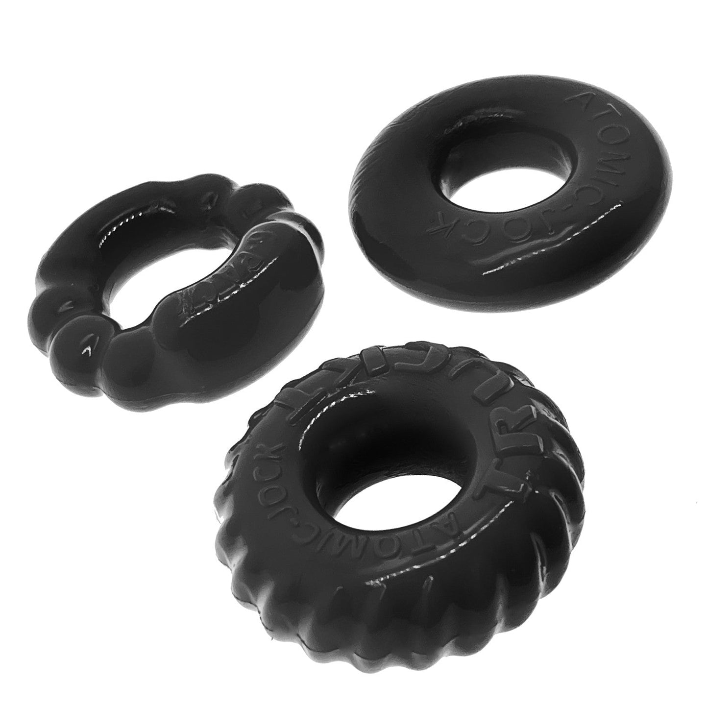 Oxballs BONEMAKER 3-pack boner cockring kit - BLACK