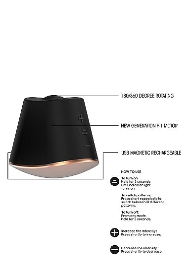 Shots Toys Elegance Dazzling Rotating & Vibrating Clitoral Stimulator Black