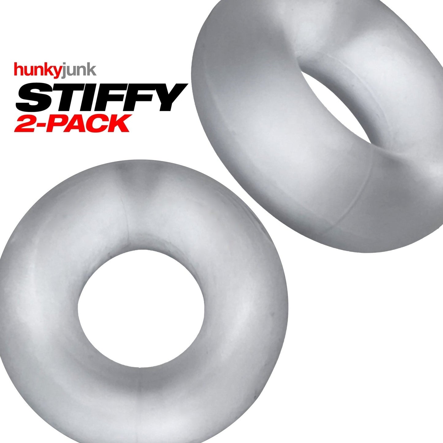 Hunkyjunk STIFFY 2-pack bulge cockrings - CLEAR ICE