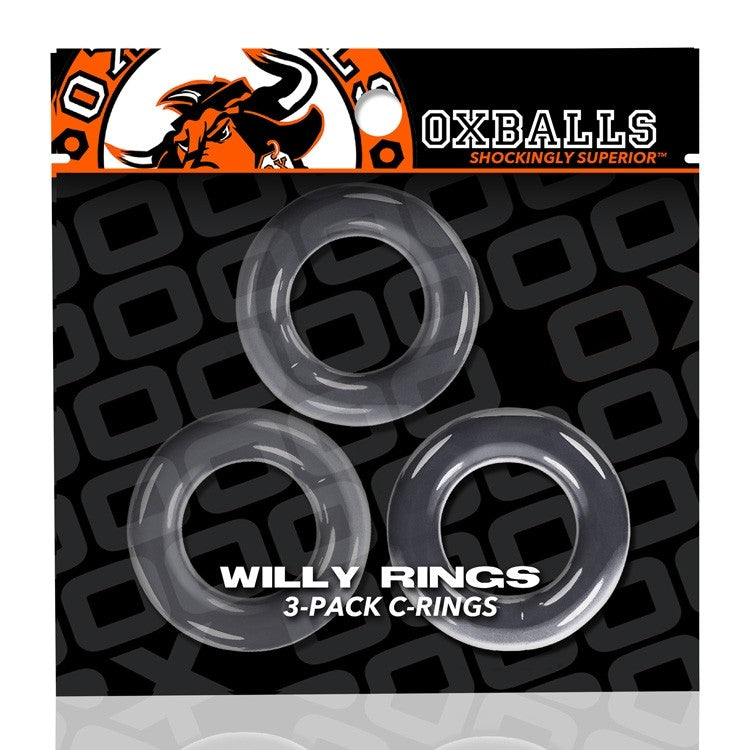 Oxballs WILLY RINGS, 3-pack cockrings - CLEAR