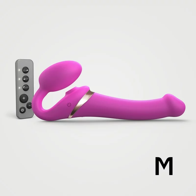 MULTI ORGASM BENDABLE STRAP-ON - M - FUCHSIA -